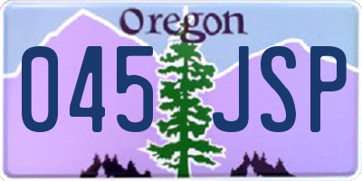 OR license plate 045JSP