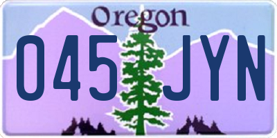 OR license plate 045JYN