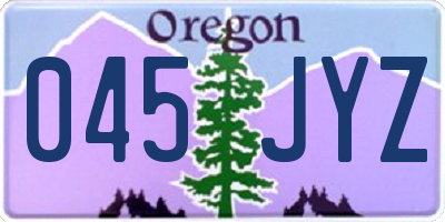 OR license plate 045JYZ