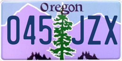OR license plate 045JZX