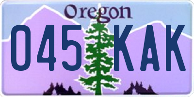 OR license plate 045KAK