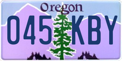 OR license plate 045KBY