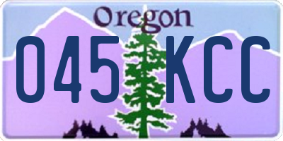 OR license plate 045KCC