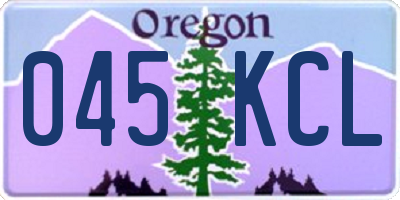OR license plate 045KCL