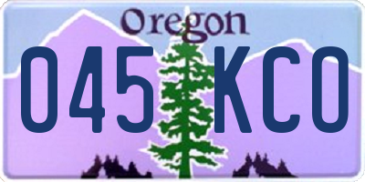 OR license plate 045KCO