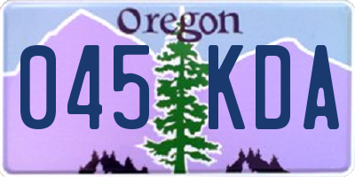 OR license plate 045KDA