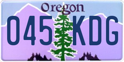 OR license plate 045KDG
