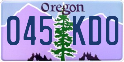 OR license plate 045KDO