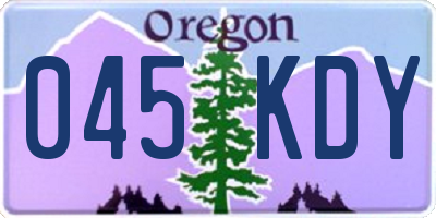 OR license plate 045KDY