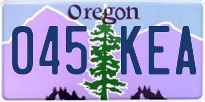 OR license plate 045KEA