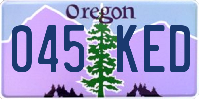 OR license plate 045KED
