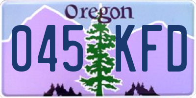OR license plate 045KFD