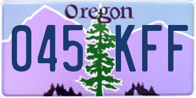OR license plate 045KFF