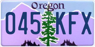 OR license plate 045KFX