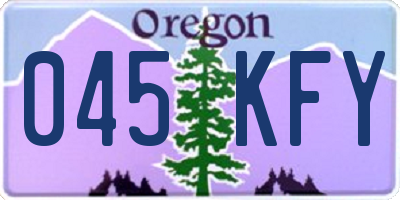 OR license plate 045KFY