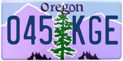 OR license plate 045KGE