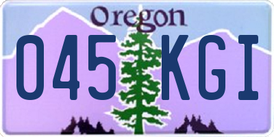 OR license plate 045KGI