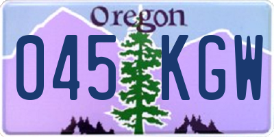 OR license plate 045KGW