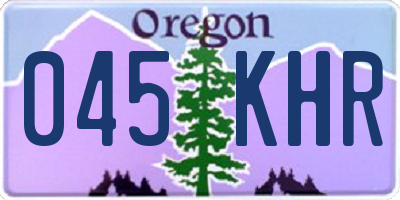 OR license plate 045KHR