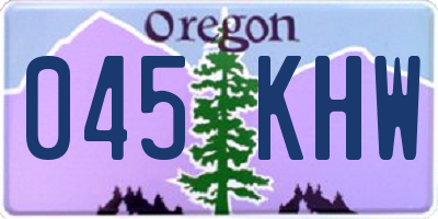 OR license plate 045KHW