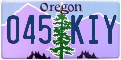 OR license plate 045KIY