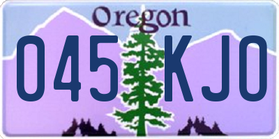 OR license plate 045KJO