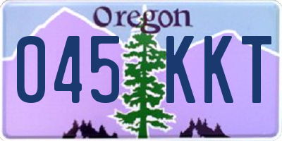 OR license plate 045KKT