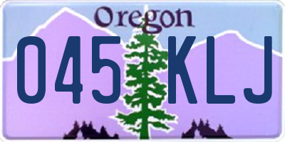 OR license plate 045KLJ
