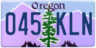 OR license plate 045KLN