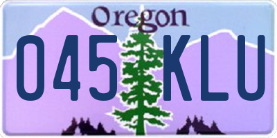 OR license plate 045KLU