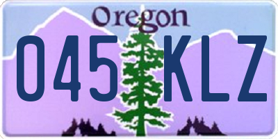 OR license plate 045KLZ