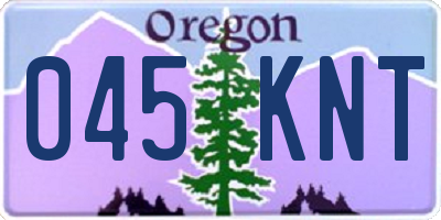 OR license plate 045KNT