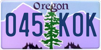 OR license plate 045KOK