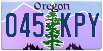 OR license plate 045KPY