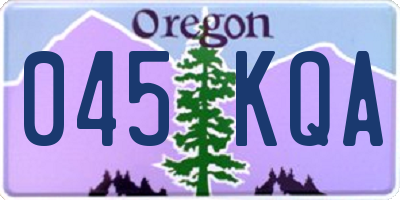 OR license plate 045KQA