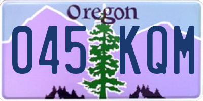 OR license plate 045KQM