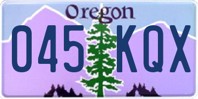 OR license plate 045KQX