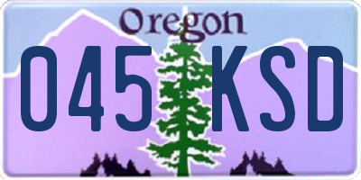 OR license plate 045KSD