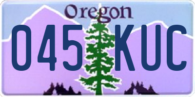 OR license plate 045KUC