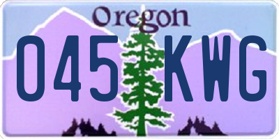 OR license plate 045KWG