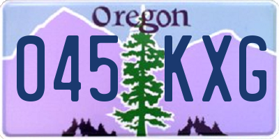 OR license plate 045KXG