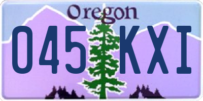 OR license plate 045KXI