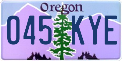 OR license plate 045KYE