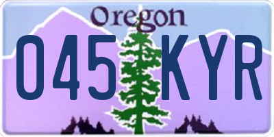 OR license plate 045KYR