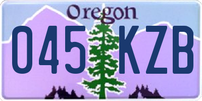 OR license plate 045KZB