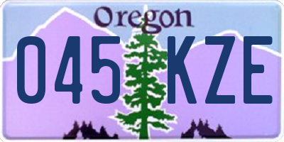 OR license plate 045KZE