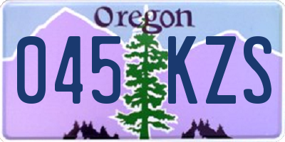 OR license plate 045KZS