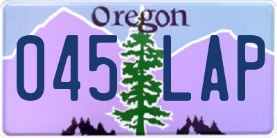OR license plate 045LAP