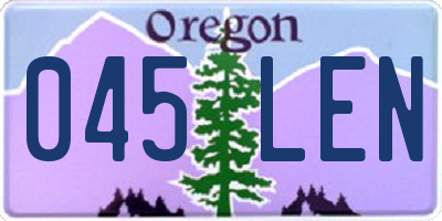 OR license plate 045LEN