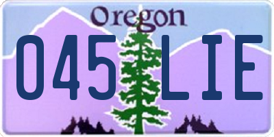 OR license plate 045LIE